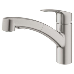 GROHE GROHE 30306DC1 Eurosmart Single Handle Pull Out Kitchen Faucet in SuperSteel Infinity