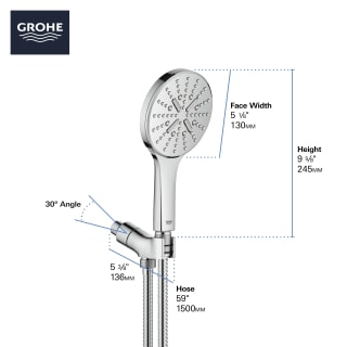 GROHE Grohe 26604EN0 Hand Shower Kit - 3 Sprays, 1.75 gpm