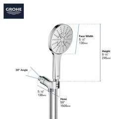 GROHE Grohe 26604EN0 Hand Shower Kit - 3 Sprays, 1.75 gpm