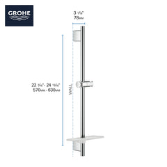 GROHE Grohe 26602EN0 24 Shower Slide Bar in GROHE BRUSHED NICKEL