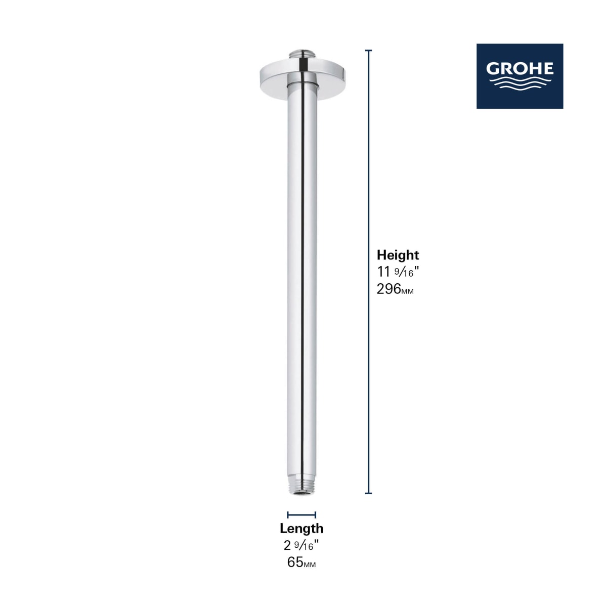 GROHE Grohe 28492GN0 12 Ceiling Shower Arm Replacement MPN