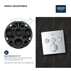 GROHE Grohe 29142A00 Triple Function Thermostatic Valve Trim in Grohe Hard Graphite