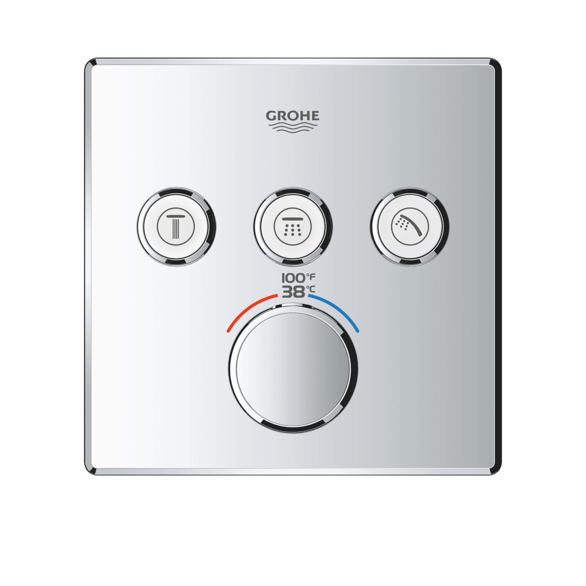 GROHE Grohe 29142A00 Triple Function Thermostatic Valve Trim in Grohe Hard Graphite