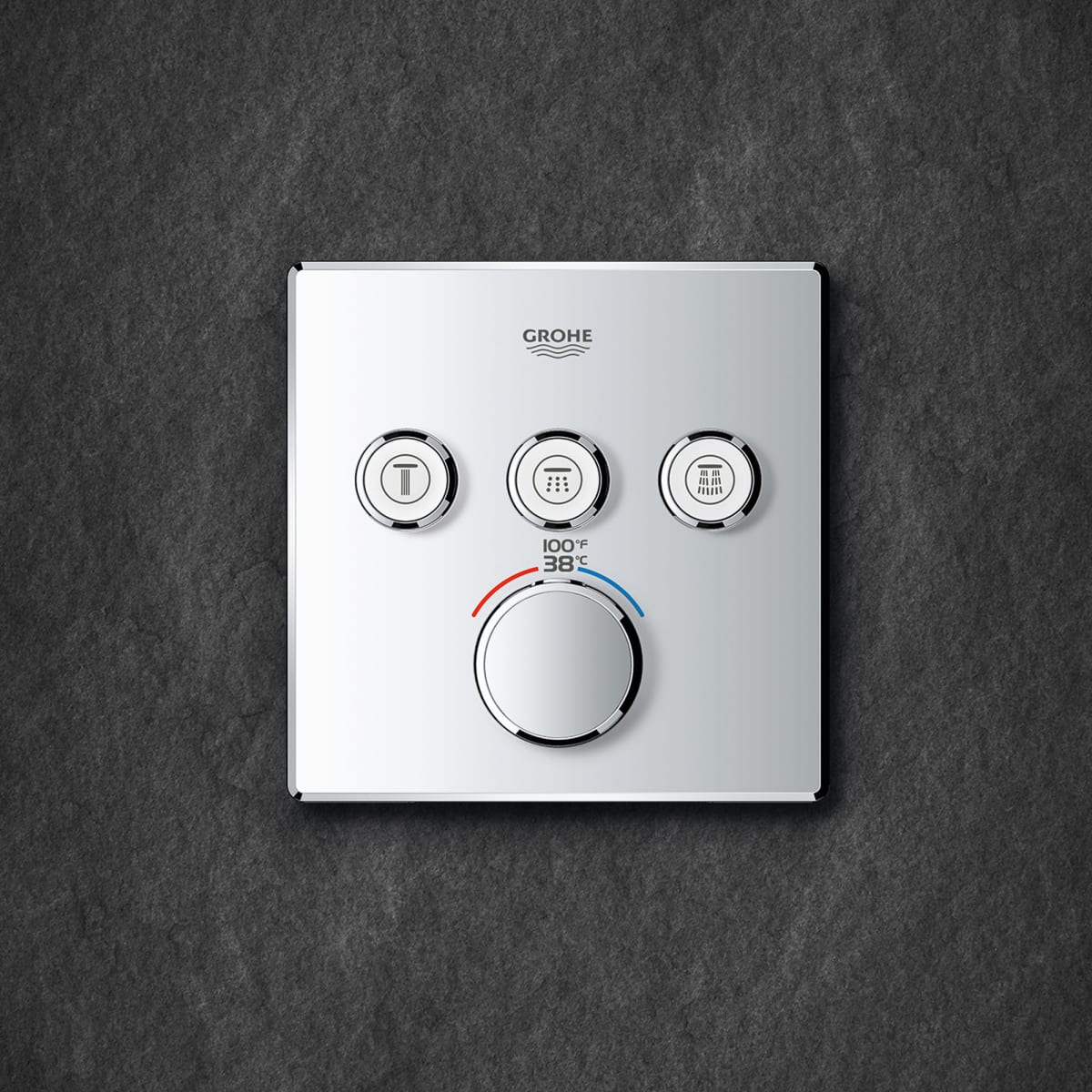 GROHE Grohe 29142A00 Triple Function Thermostatic Valve Trim in Grohe Hard Graphite