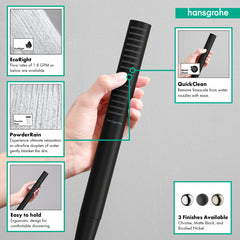 HANSGROHE Hansgrohe 24126671 Pulsify S Baton Handshower 100 1-Jet 1.75 GPM