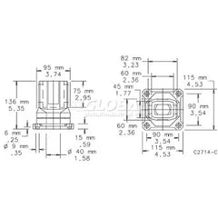 NVENT Hoffman CCS2RBLG Rotational Base Pendant Arm Fits 45X60mm Alum/Ltgray