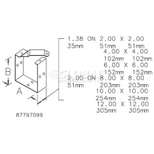 NVENT Hoffman F22GUC U-Connector Type 1 Fits 2.50x2.50 Steel/Gray