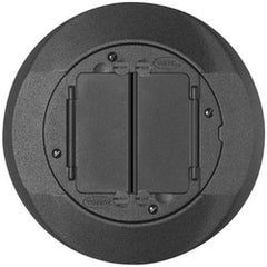 HUBBELL HUBBELL S1CFCBL Floor Box Cover, Universal, 8 Diameter x 0.4 Depth, Cast Aluminum, Black Durable Powder Coated