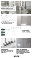 KOHLER KOHLER 707200-D3-BNK Revel 70 x 59-5/8 in. Sliding Shower Door in Anodized Brushed Nickel