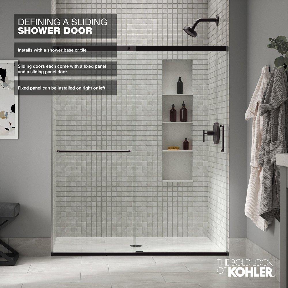 KOHLER KOHLER 707200-D3-BNK Revel 70 x 59-5/8 in. Sliding Shower Door in Anodized Brushed Nickel