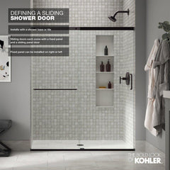 KOHLER KOHLER 707200-D3-BNK Revel 70 x 59-5/8 in. Sliding Shower Door in Anodized Brushed Nickel