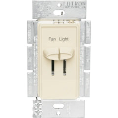 LUTRON Lutron S2-LFSQ-IV Skylark Fan/Light Control, Single-Pole, Quiet 3-Speed and Dimmer, 120V/300W Light, 1.5A Fan, Ivory