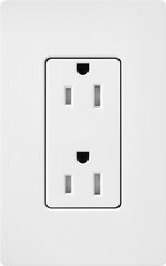 LUTRON Lutron SCRS-15-TR-SW Lutron Claro Tamper-Resistant Duplex Receptacle 15 Amp 125 Volt