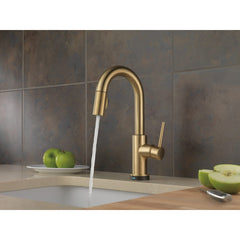 DELTA Delta 9959T-CZ-DST Single Handle Pull-Down Bar / Prep Faucet with Touch2O Technology