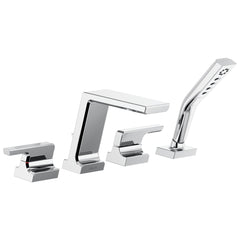 DELTA FAUCET Delta T4799-PR Pivotal: Roman Tub with Hand Shower Trim in Lumicoat Chrome