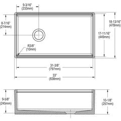 ELKAY Elkay SWUF13320CBWH 33 x 18-13/16 in. Fireclay Single Bowl Farmhouse Kitchen Sink Kit, White