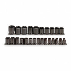PROTO Proto J74206 1/2 Drive 25 Piece Metric Impact Socket Set - 6 Point