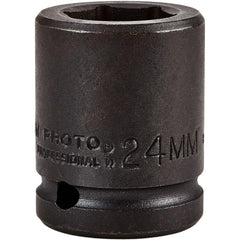 PROTO Proto J07524M Impact Socket 3/4 in Drive 24mm 6-pt