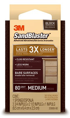3M 3M Company 20908-80 80 Grit Sponge Sanding Block