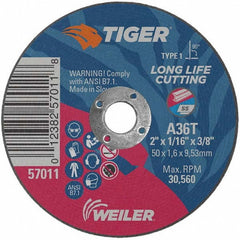 WEILER Weiler 57011 Type 1 Cut-off Wheel 2 in Aluminum Oxide 36 Grit