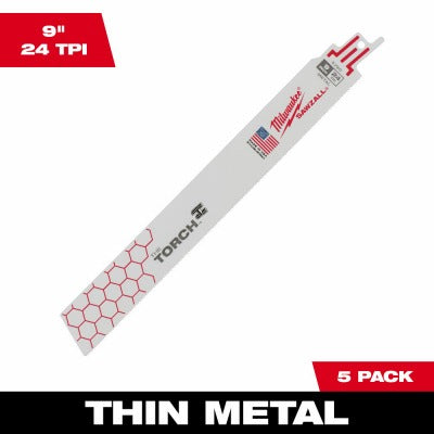 MILWAUKEE Milwaukee 48-00-5790 9in 24 Tpi Metal Torch Blade 5 Pack