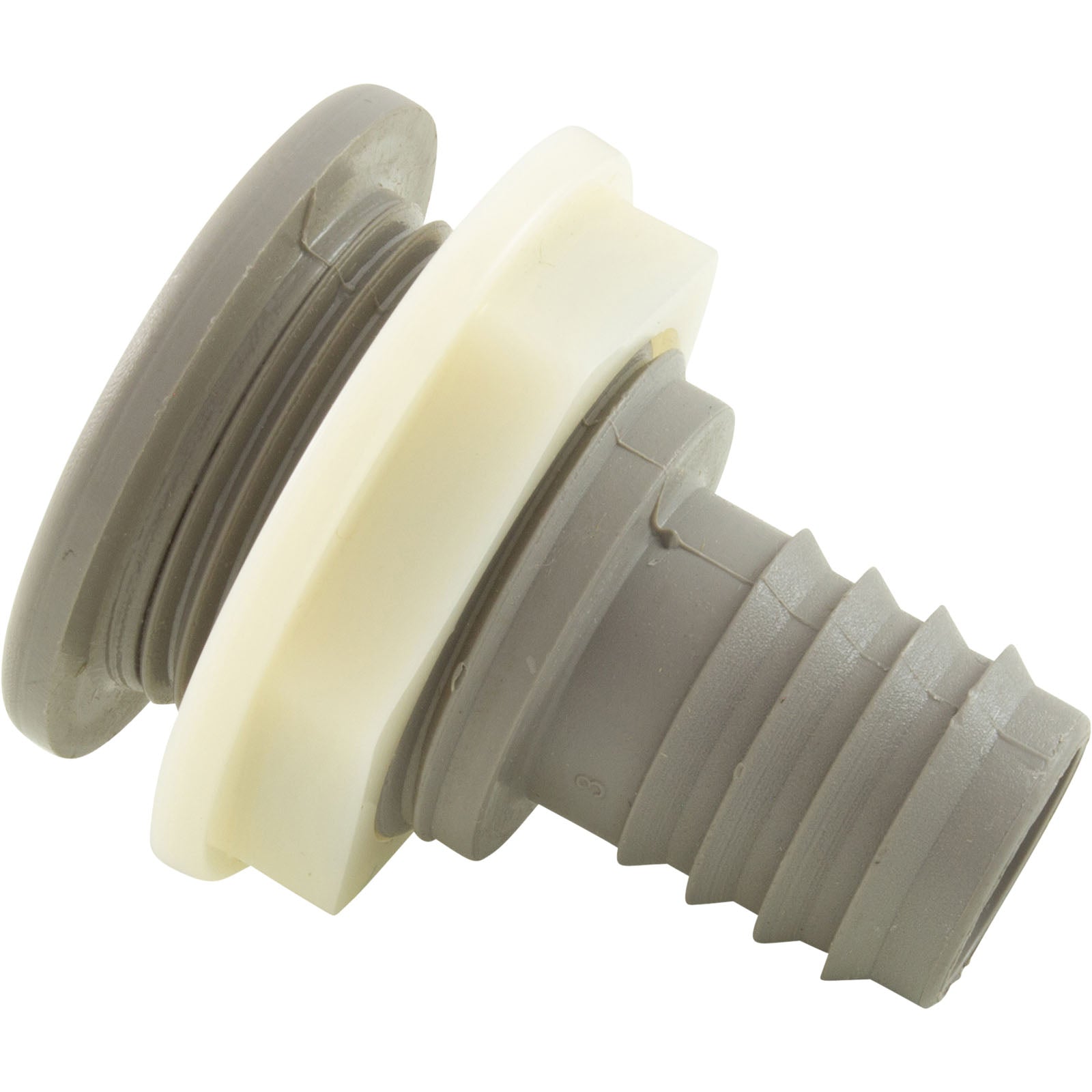WATERWAY PLASTICS Waterway Plastics 212-1827 Bulkhead Wall Fitting 3/4 Rb Gray