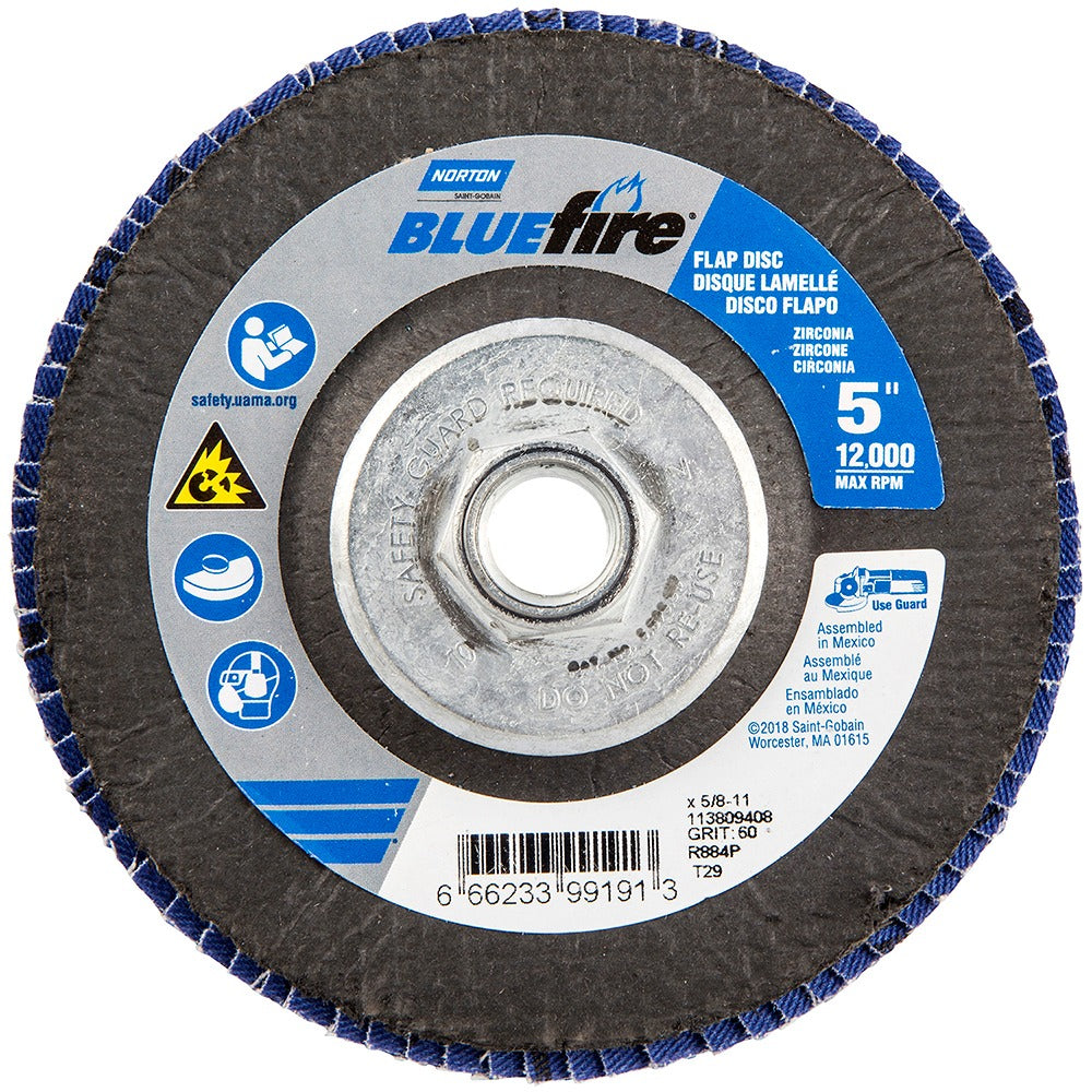 NORTON Norton 66623399191 Flap Disc 60 Grit Type 29 5 Inch