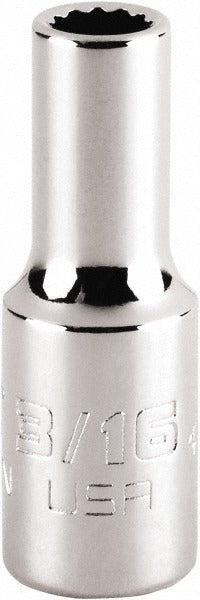 PROTO Proto J4706N 3/16 Inch 12-point 1/4 Drive Hand Socket