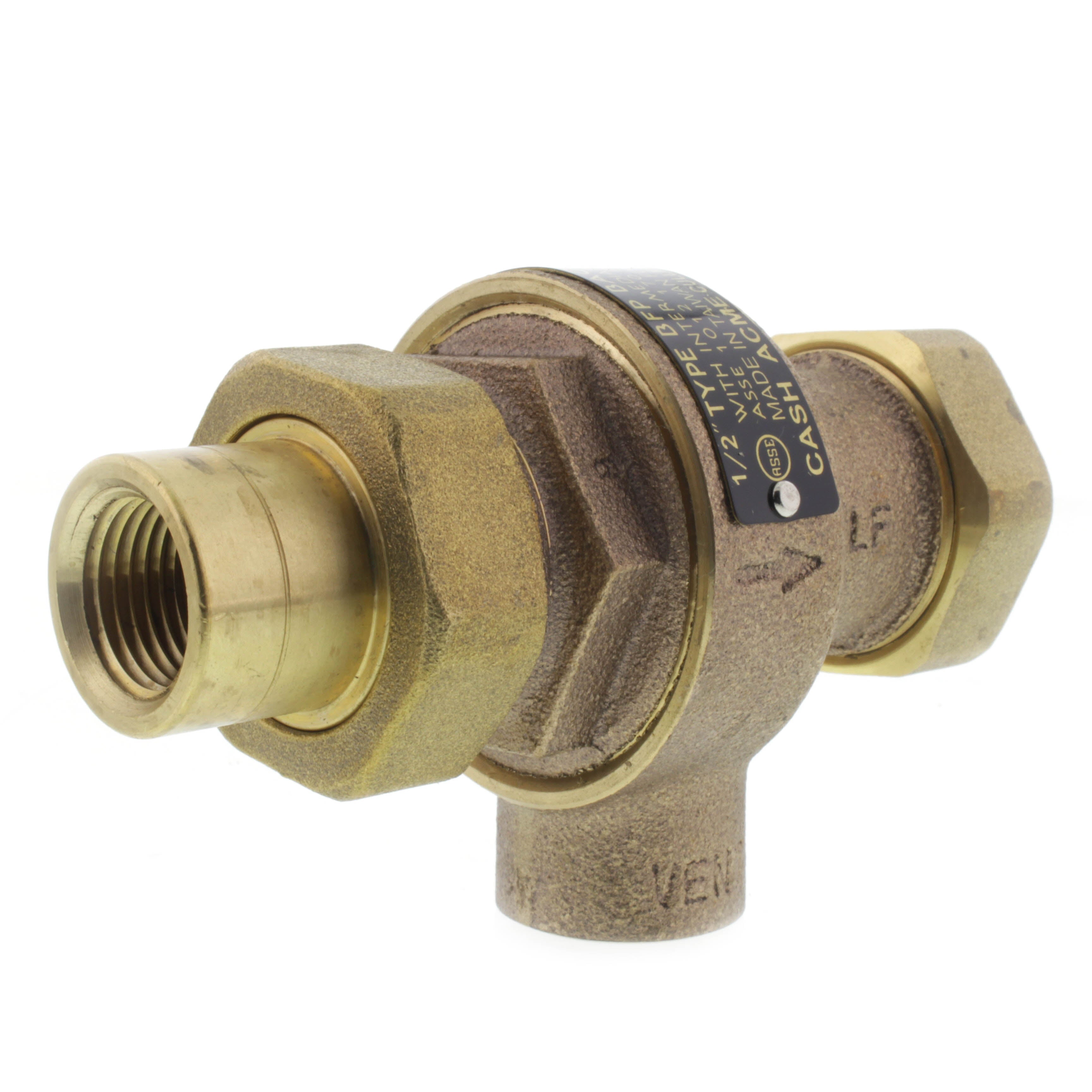 CASH-ACME Cash Acme 21574-0000LF Continuous Type Backflow Preventer with Atmospheric Vent and Female Union Inlet and Outlet