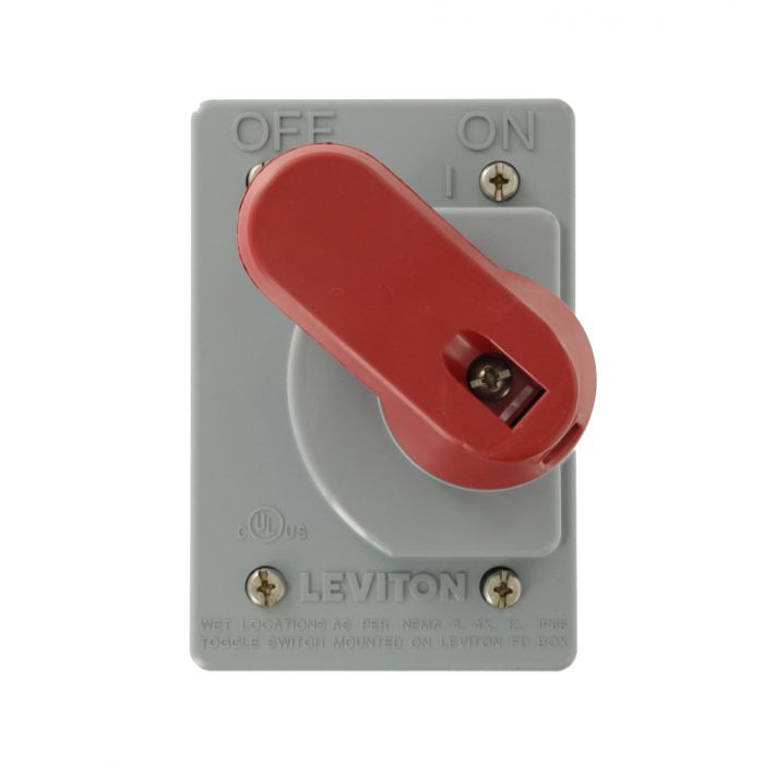 LEVITON Leviton COVER-GS Watertight Switch Cover IP66 NEMA 4 & 4X for use with All 15A-40A Toggle Switches Including Manual Motor Starters