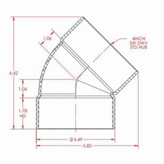 PORTER PIPE Porter Pipe P504 P Series 4 in Nominal Hub End Style SDR 35