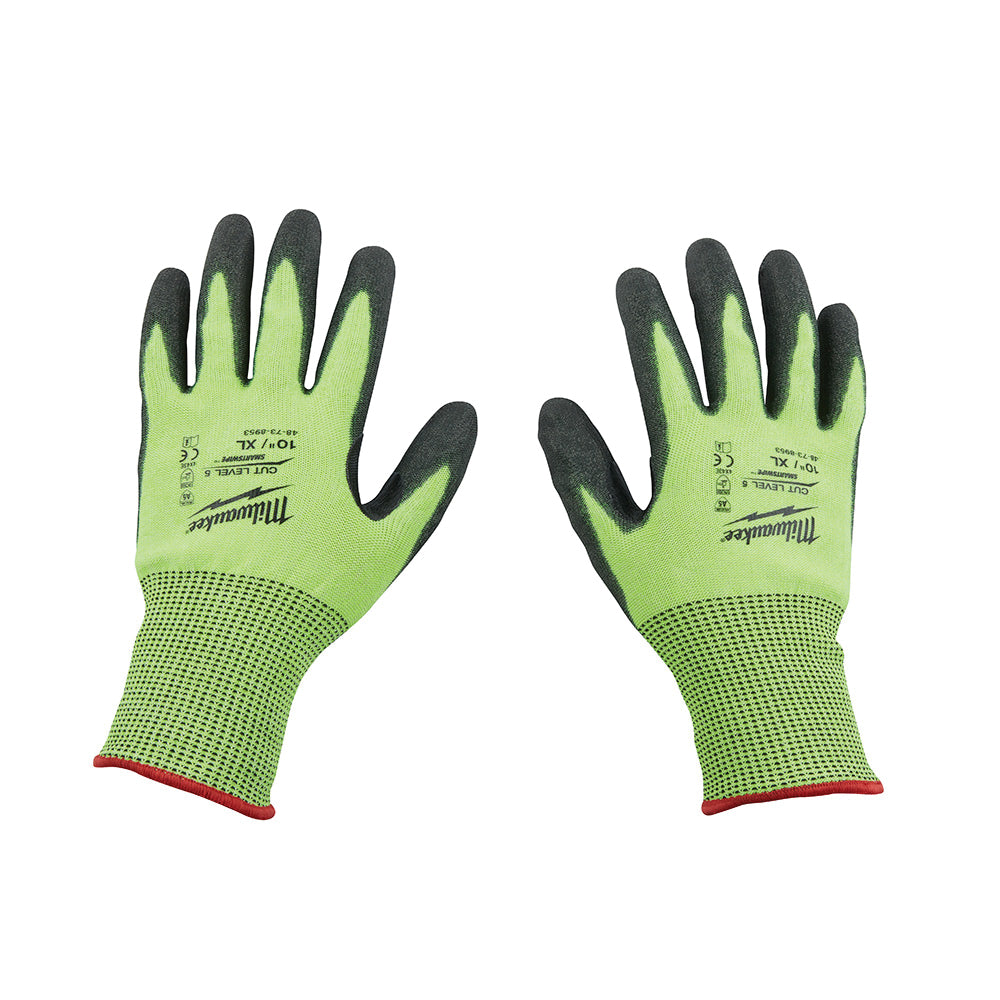 MILWAUKEE Milwaukee 48-73-8951 Cut 5 High Visibility Polyurethane Dipped Gloves - M