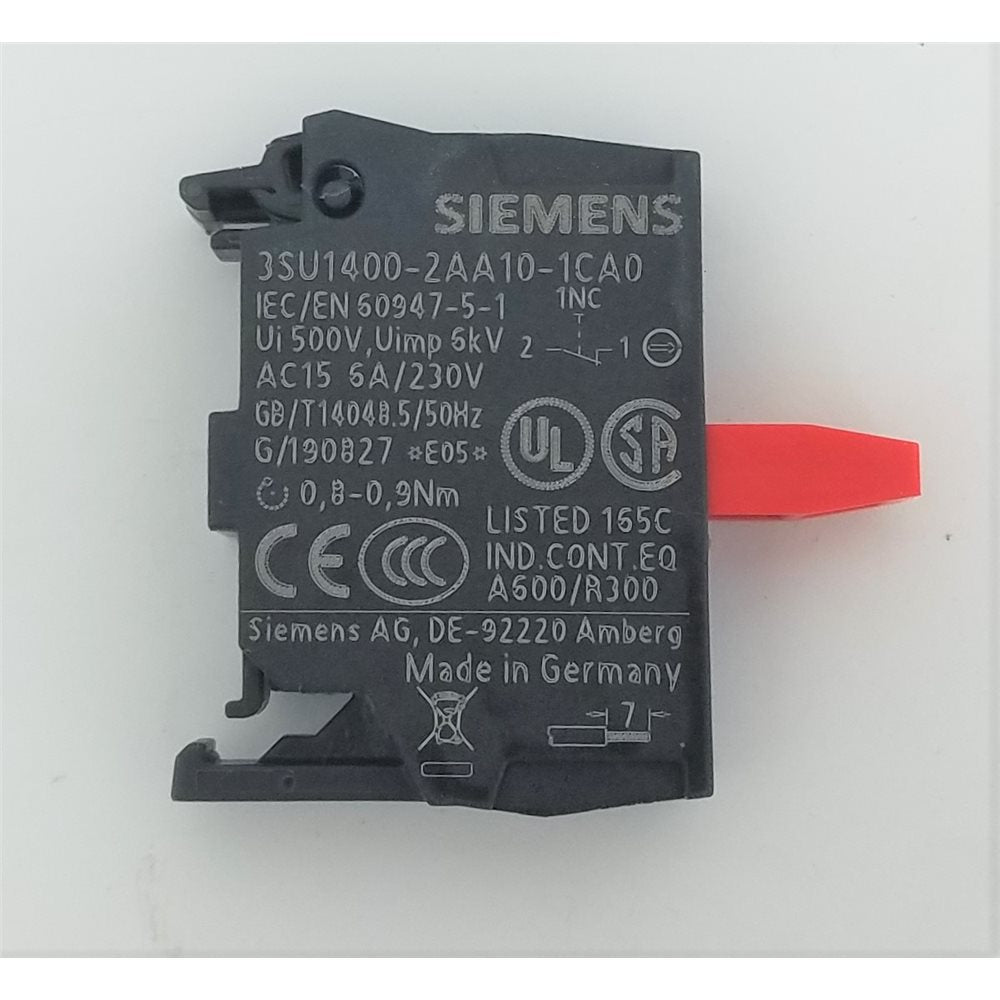 SIEMENS Siemens 3SU1400-2AA10-1CA0 Contact Block, 1NC, 22 mm Replacement MPN