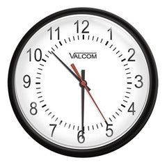 VALCOM Valcom V-A11016B 16 Inch Round Clock Black 110VAC