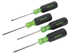 GREENLEE Greenlee 0353-01C Screwdriver Set, Square Recess, 4 Pieces