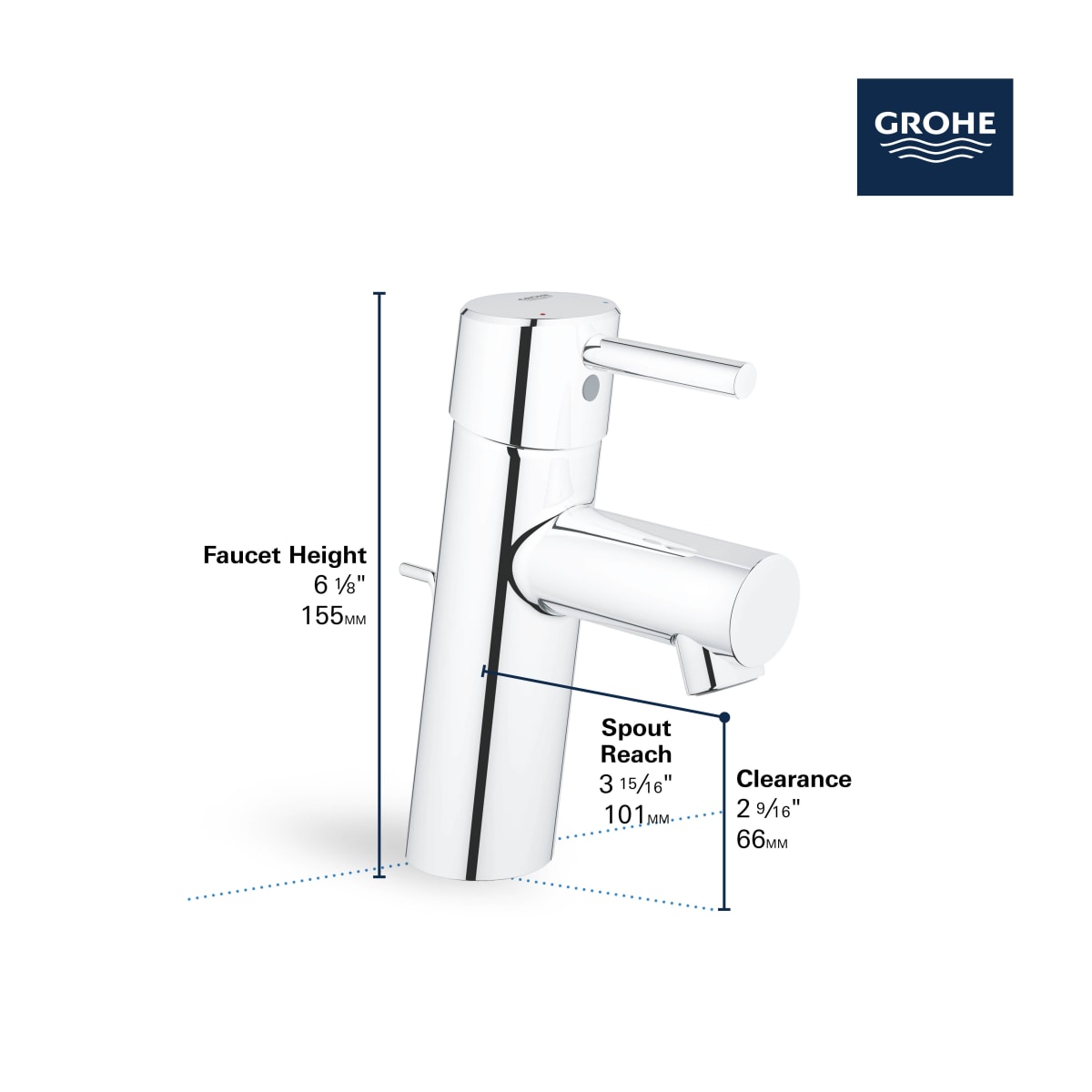 GROHE Grohe 34270GNA Single Hole Single-Handle S-Size Bathroom Faucet 1.2 GPM