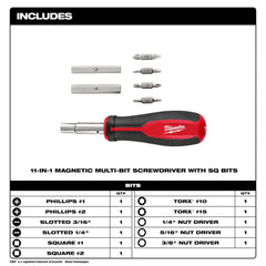 MILWAUKEE Milwaukee Tool 48-22-2914 11-in-1 Magnetic Multi-Bit Screwdriver