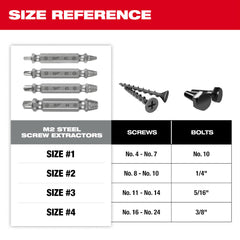 MILWAUKEE Milwaukee 49-57-9001 M2 Steel Screw Extractor Set 4PC