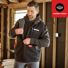 MILWAUKEE Milwaukee 801B-2X Heavy Duty Sherpa-Lined Vest - Black 2X