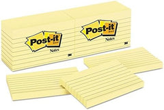 3M 3M MMM635YW Post-it Original Lined Notes (3 x 5, 12 Pack)