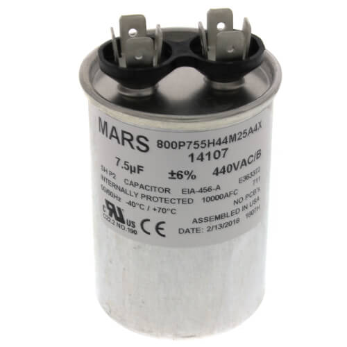 MARS MARS 14107 USA 7.5 MFD 440/370V Round Run Capacitor