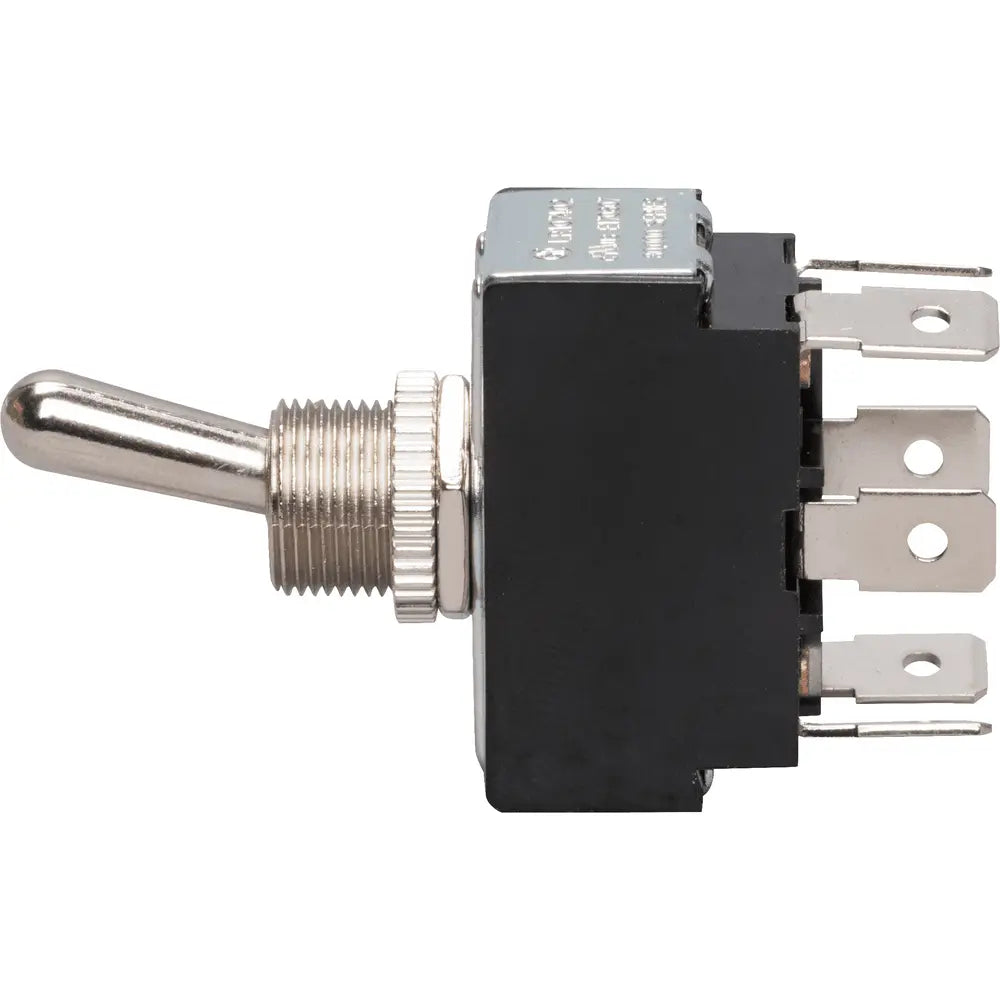 NSI NSI 78100TQ Toggle Switch, Maintained, On-Off-On, DPDT, Bat Handle, Quickconnect