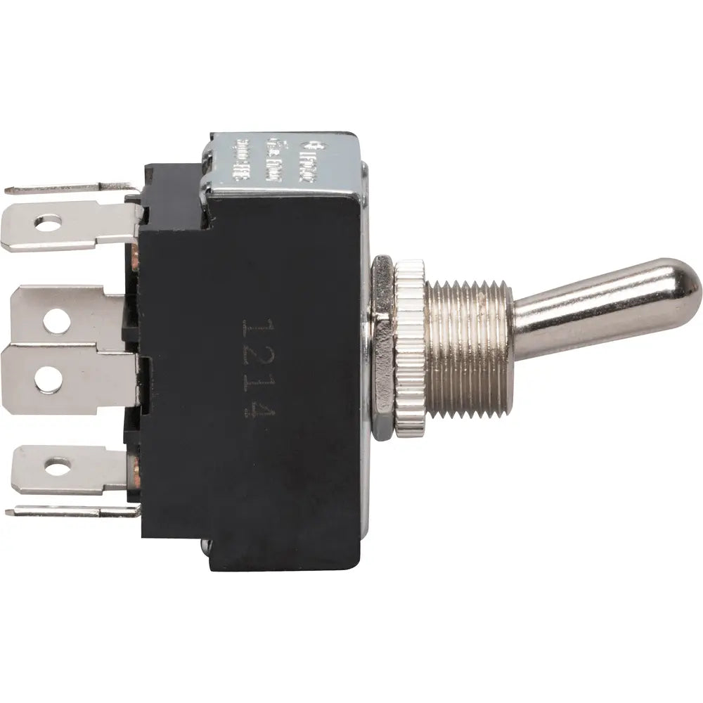NSI NSI 78100TQ Toggle Switch, Maintained, On-Off-On, DPDT, Bat Handle, Quickconnect