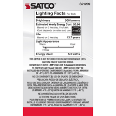 SATCO-NUVO Satco S21209 5.5G16.5 LED Lamp Candelabra Base Warm White