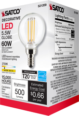 SATCO-NUVO Satco S21209 5.5G16.5 LED Lamp Candelabra Base Warm White