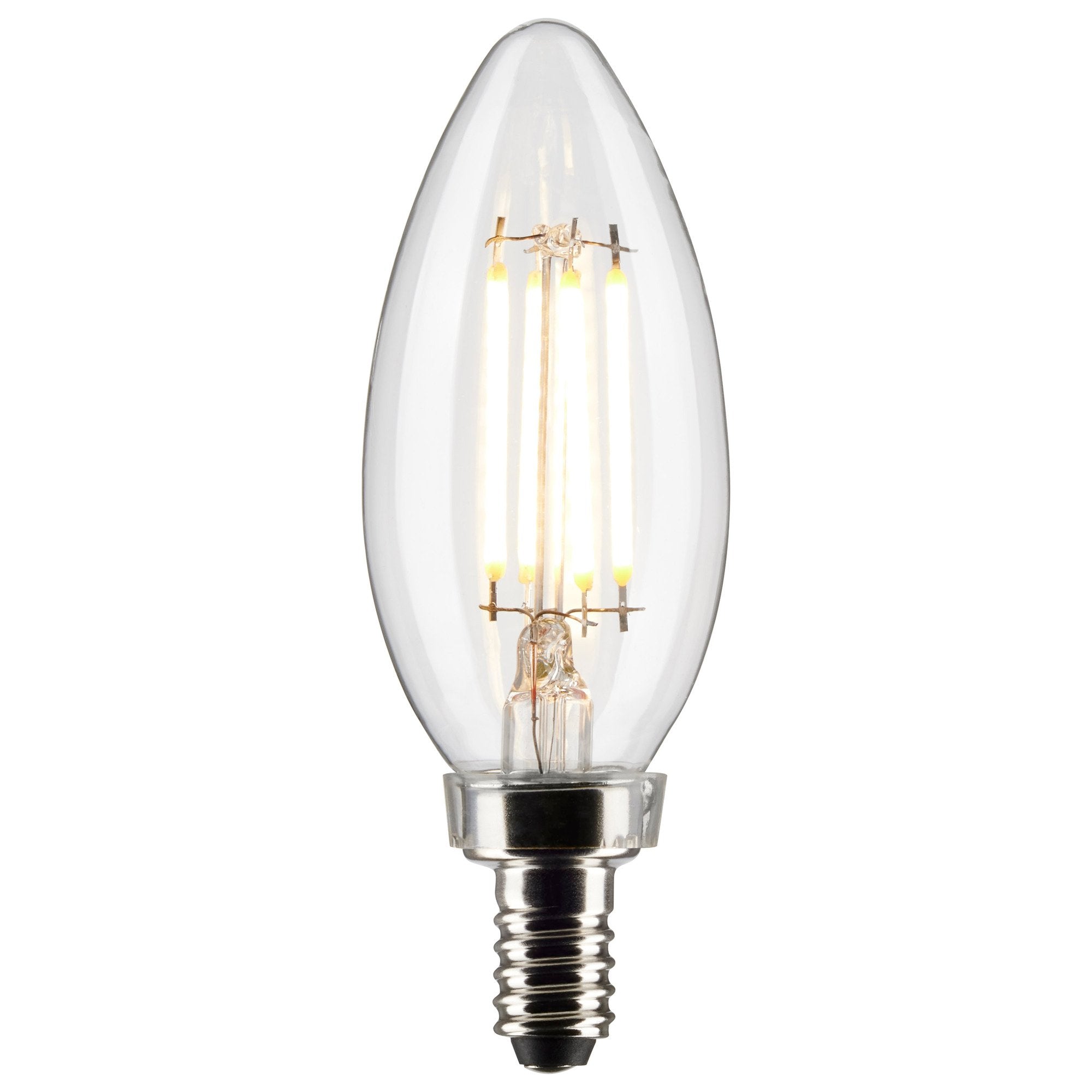 SATCO-NUVO Satco S21265 4 Watt B11 LED Lamp - Clear - Candelabra Base - 90 CRI - 3000K - 120 Volts