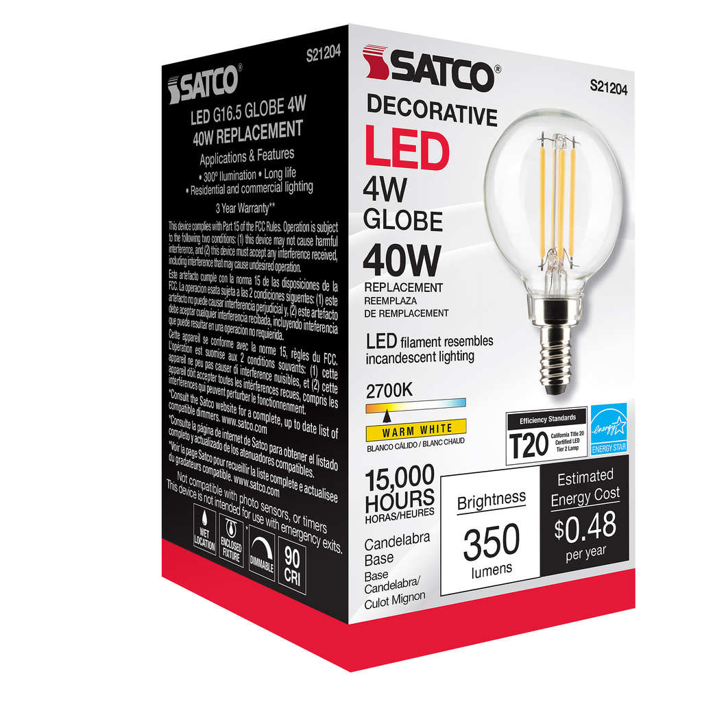 SATCO-NUVO Satco S21204 SATCO S21204 4G16.5/LED/CL/927/120V Replacement MPN