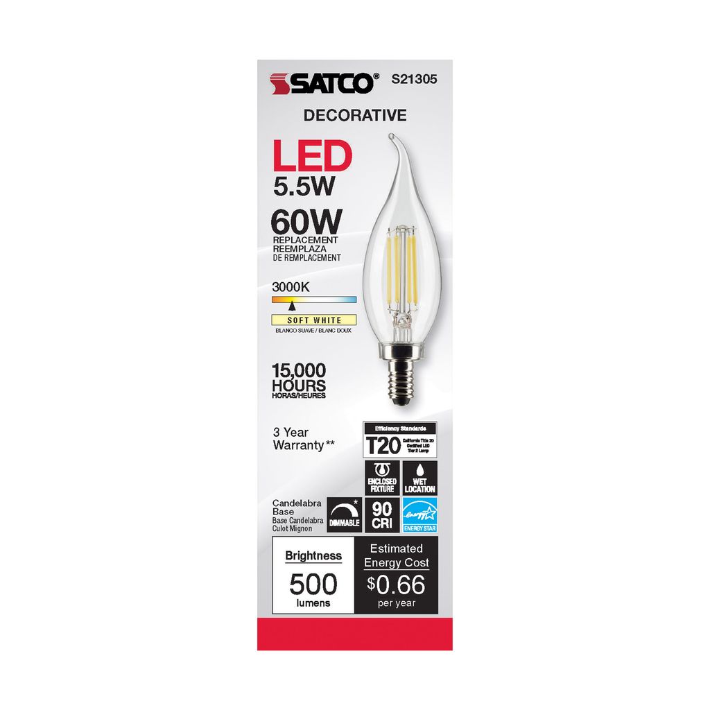 SATCO-NUVO Satco S21305 SATCO S21305 5.5CA11/LED/930/CL/120