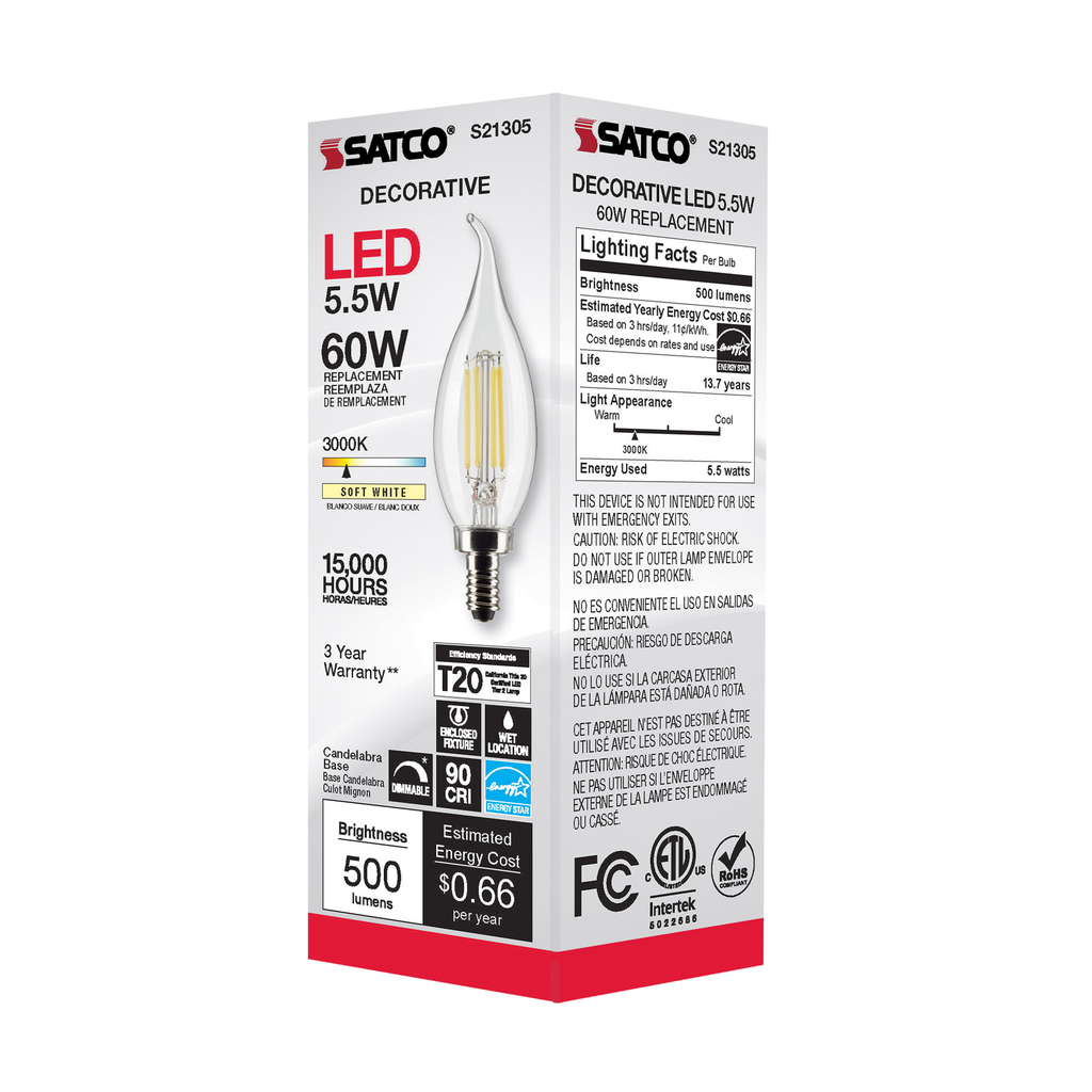 SATCO-NUVO Satco S21305 SATCO S21305 5.5CA11/LED/930/CL/120