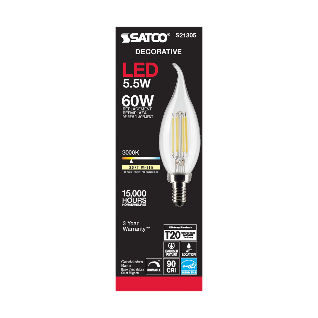 SATCO-NUVO Satco S21305 SATCO S21305 5.5CA11/LED/930/CL/120